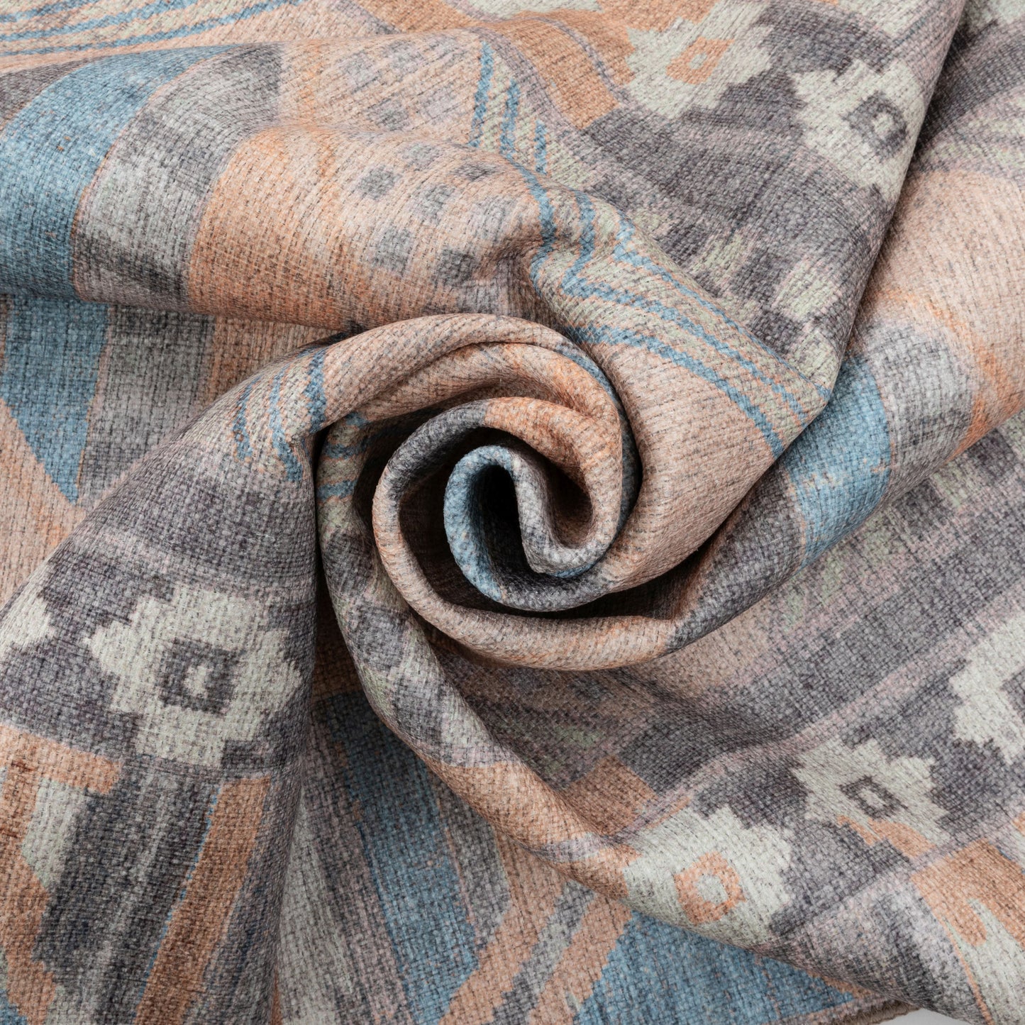 Boron Machine Washable Vintage Gabbeh Geometric Pattern Blush Pink Flat-Weave Distressed Rug LOT-142