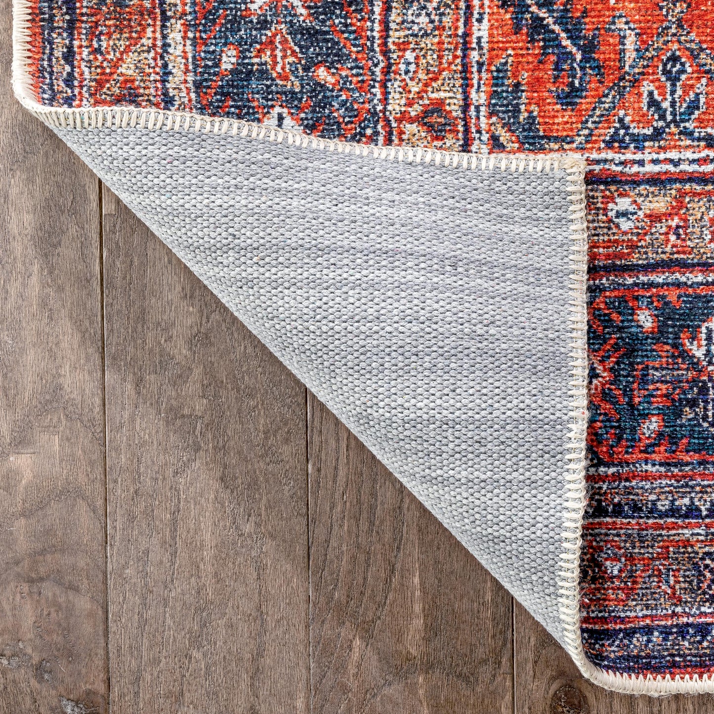 Daliah Machine Washable Vintage Persian Oriental Red Flat-Weave Rug LOT-240-
