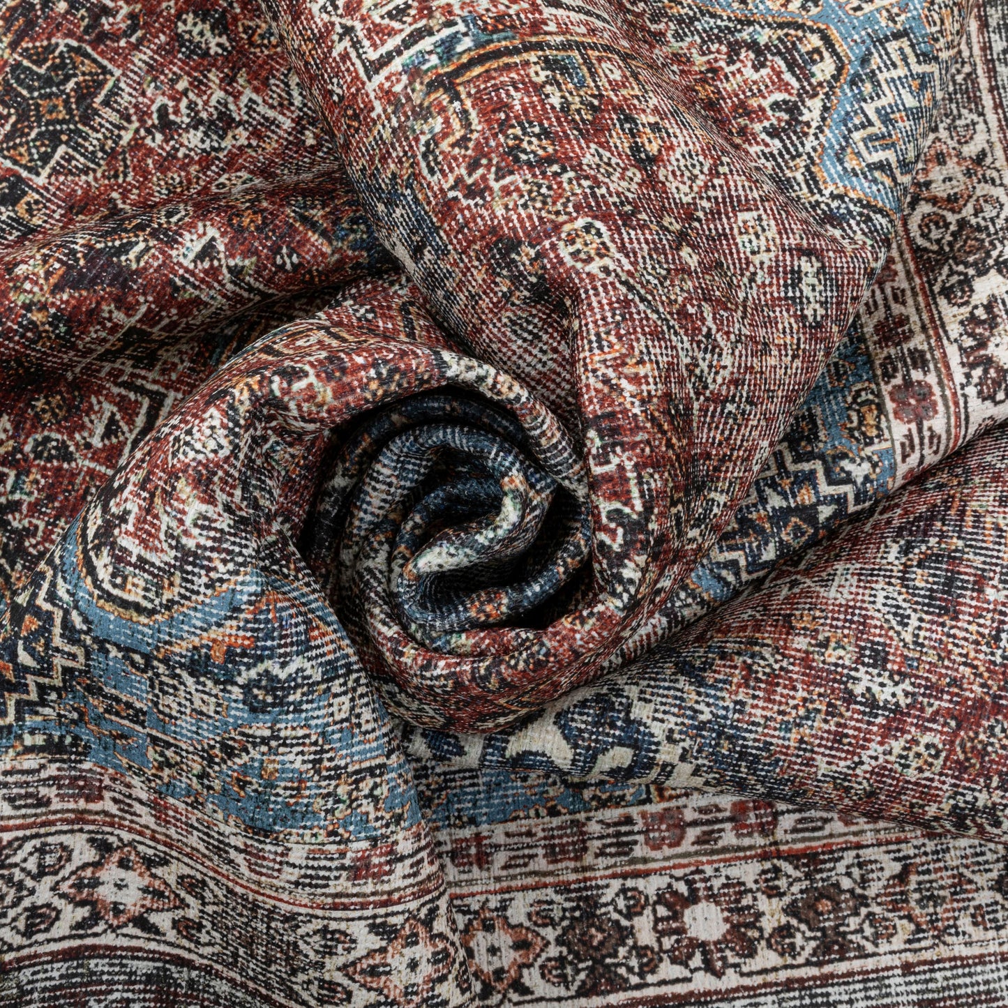 Menda Machine Washable Vintage Bohemian Meallion Oriental Blush Flat-Weave Distressed Rug LOT-30