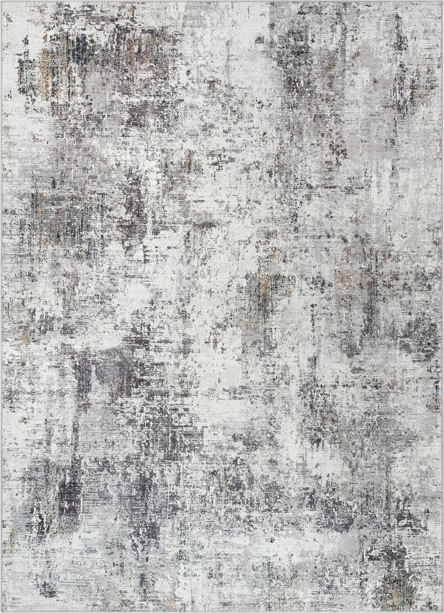 Arcata Machine Washable Contemporary Distressed Abstract Grey Flat-Weave Distressed Rug LOT-97