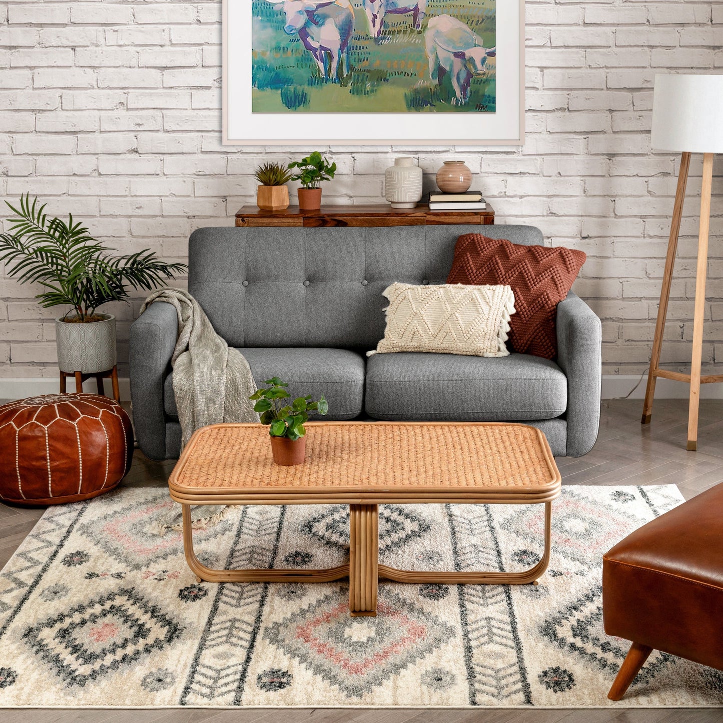 Prato Tribal Southwestern Geometric Pink Rug MA-19