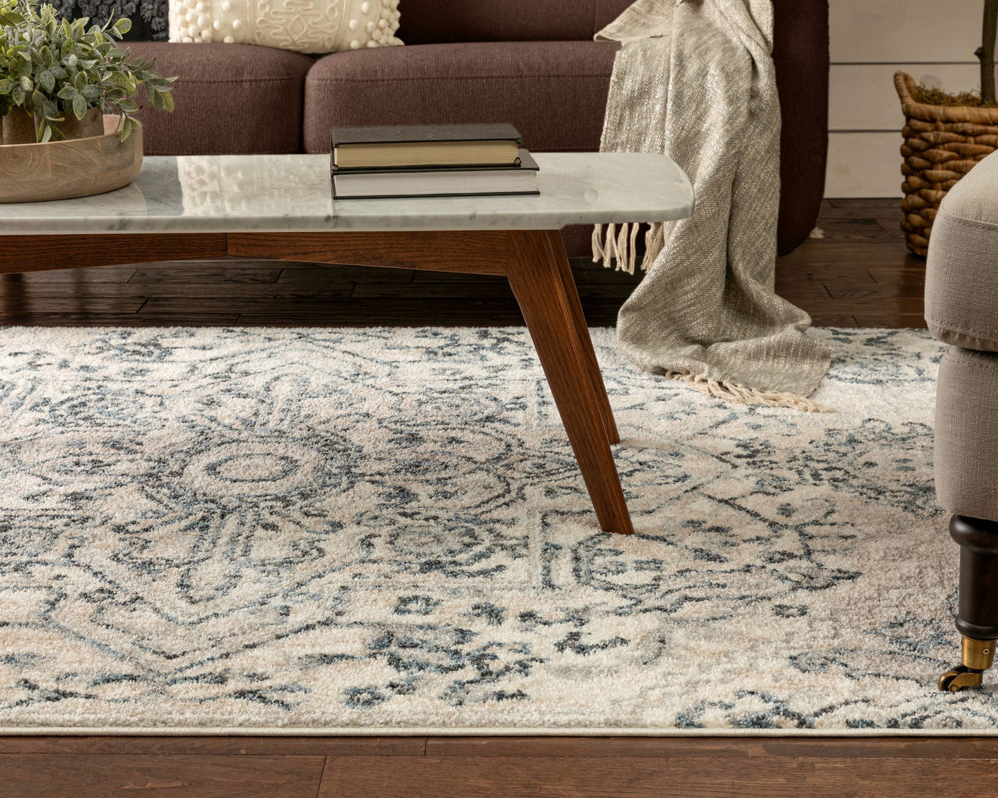 Carpi Vintage Bohemian Medallion Blue Rug MA-54