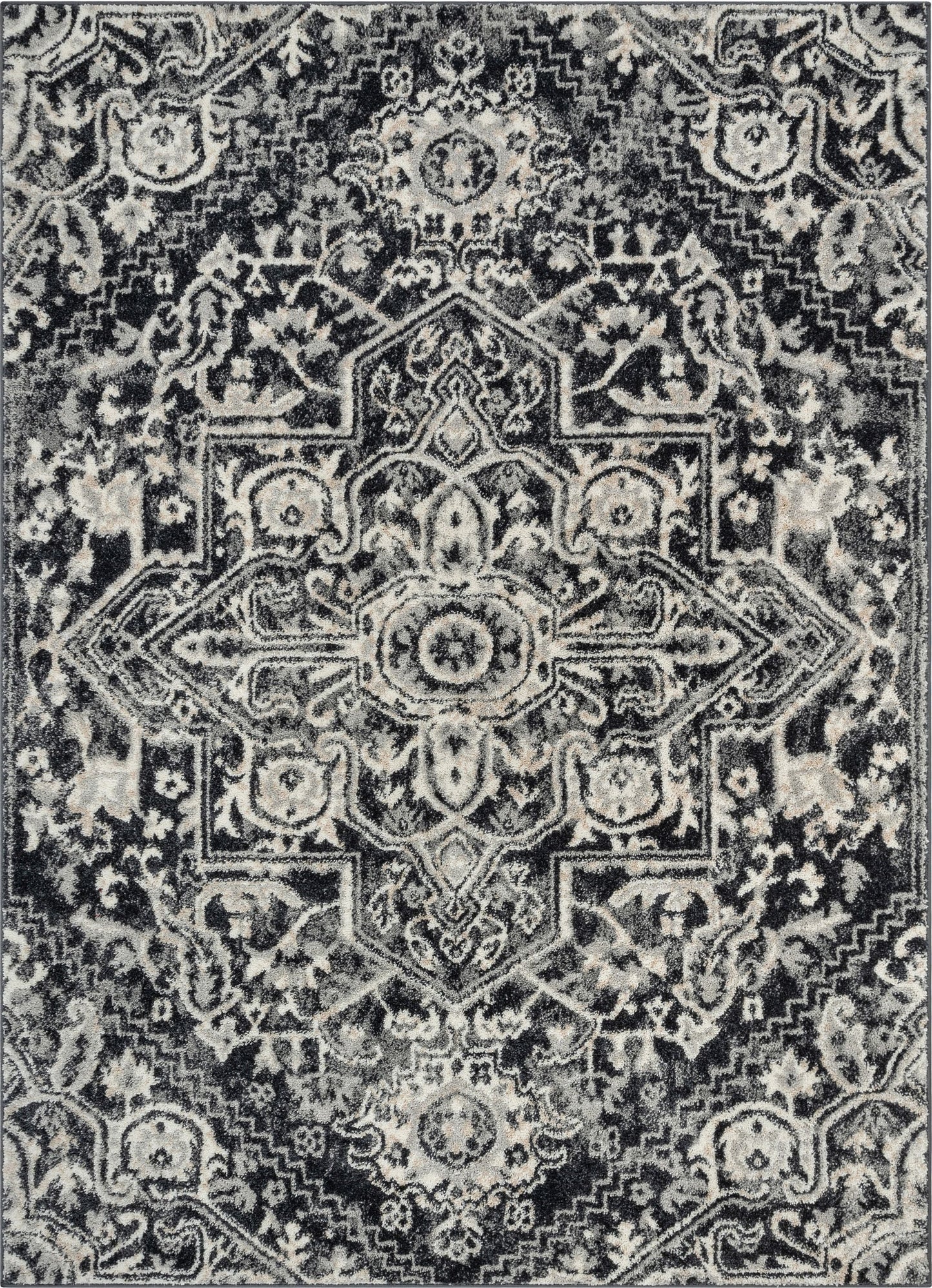 Carpi Vintage Bohemian Medallion Grey Rug MA-57
