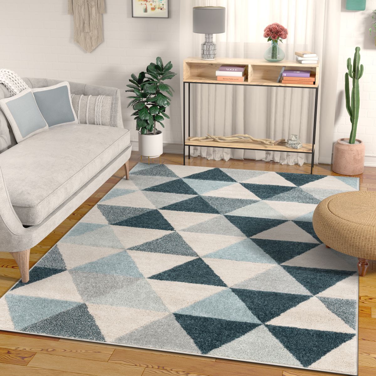 Alvin Dark Blue Modern Rug MC-64