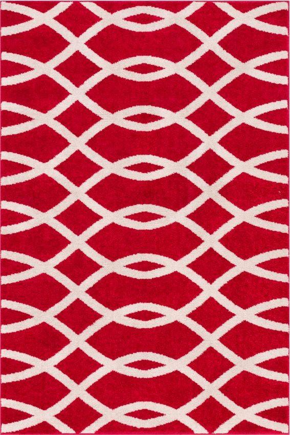 Poofy Red Moderm Trellis Rug MC-90