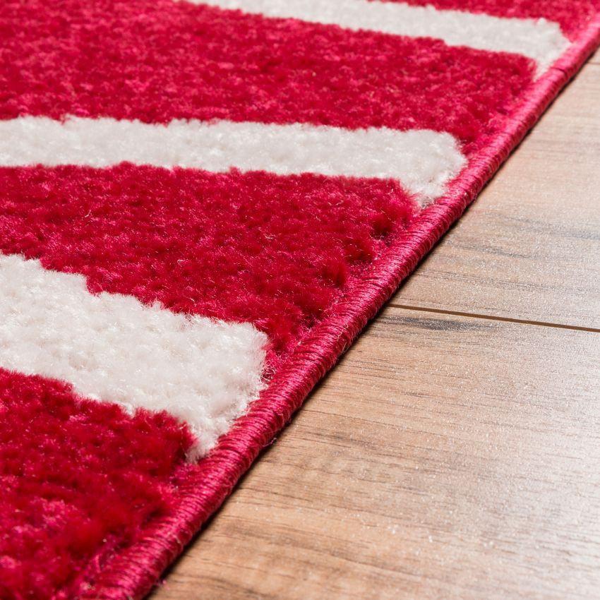 Poofy Red Moderm Trellis Rug MC-90
