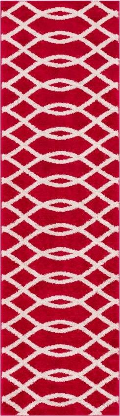 Poofy Red Moderm Trellis Rug MC-90