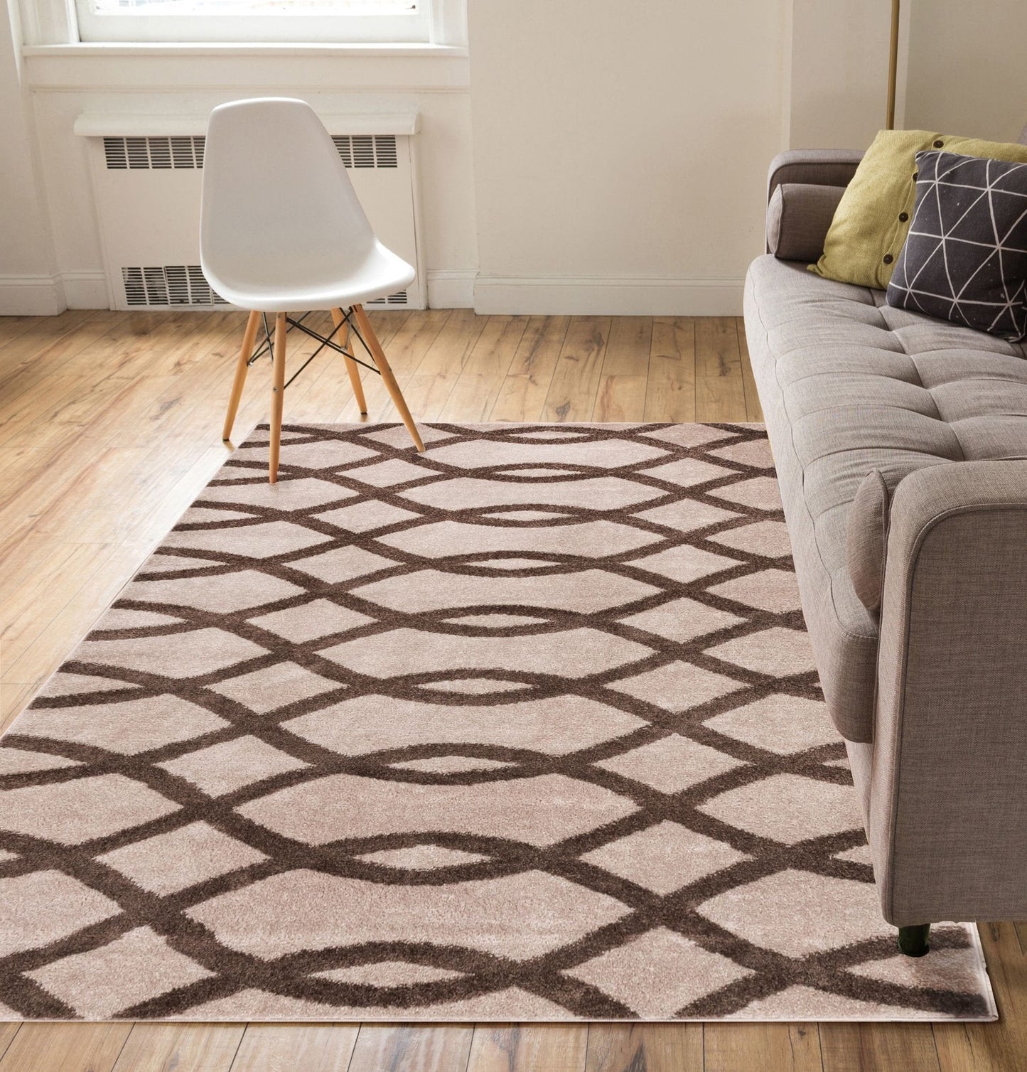 Poofy Natural Moderm Trellis Rug MC-92