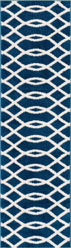 Poofy Blue Moderm Trellis Rug MC-94