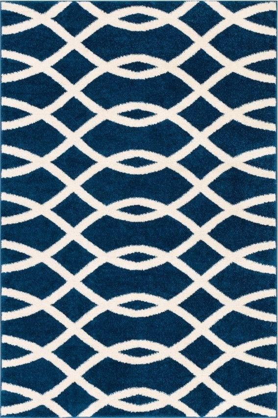 Poofy Blue Moderm Trellis Rug MC-94