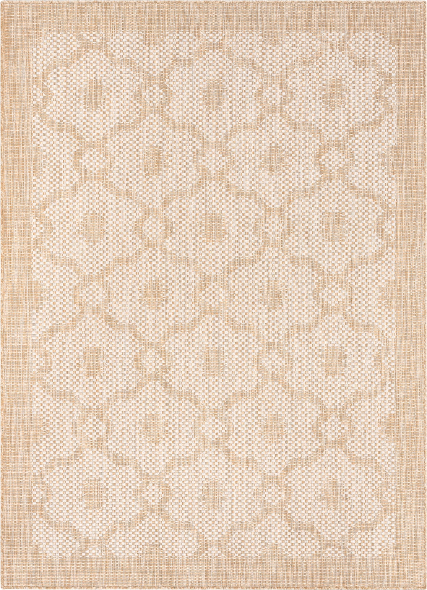 Sol Nordic Lattice Trellis Indoor Outdoor Beige Flatweave Rug MED-102