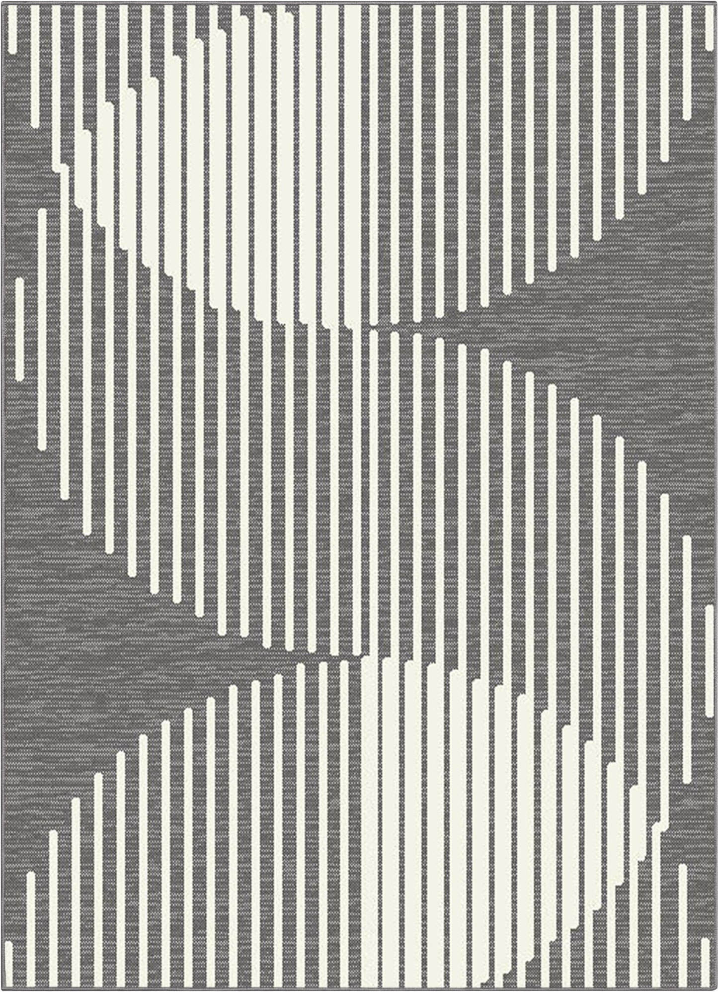 Alder Modern Stripes Indoor/Outdoor Ivory Grey Flat-Weave Rug MED-172