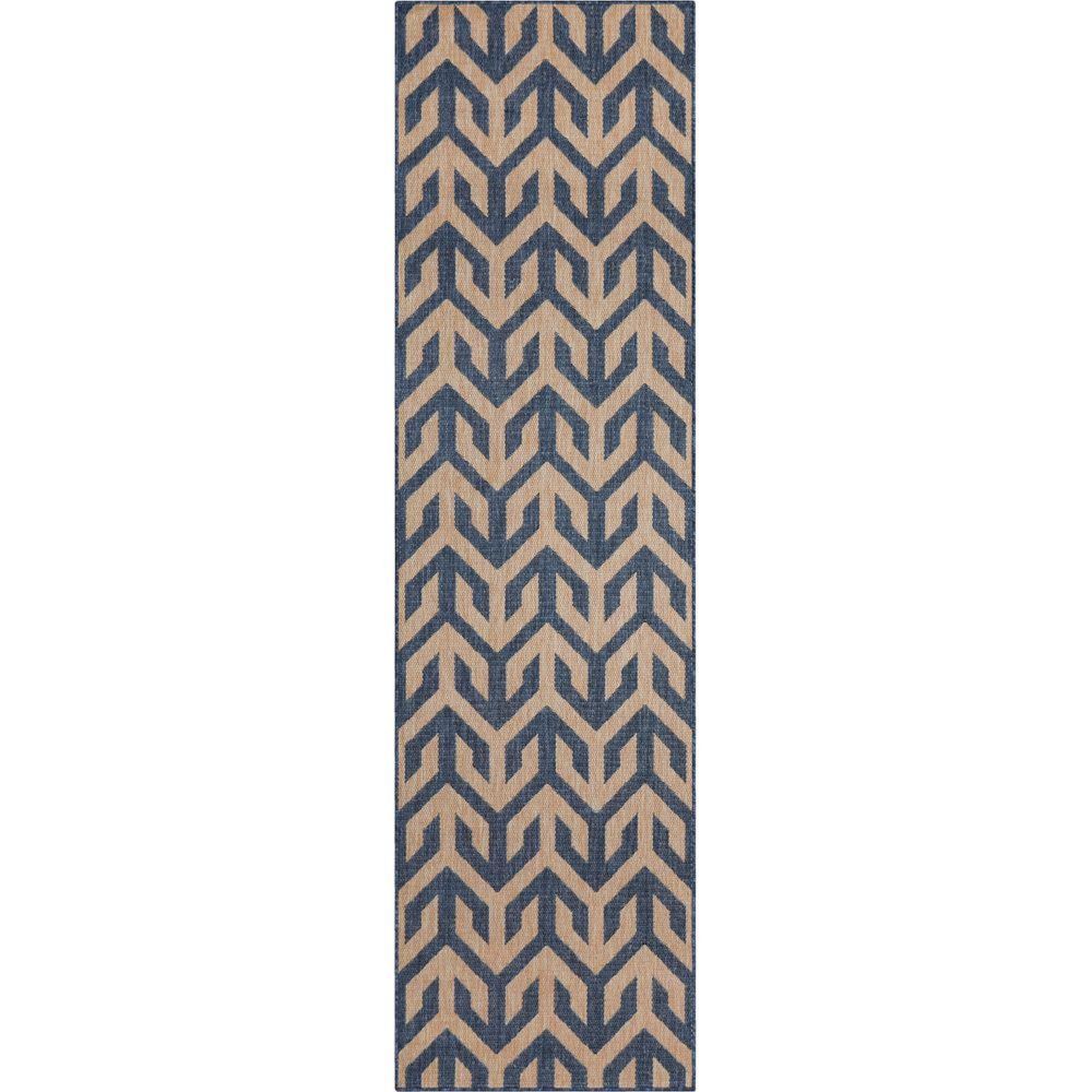 Atlantis Modern Stripes Indoor/Outdoor Blue Flat-Weave Rug MED-214