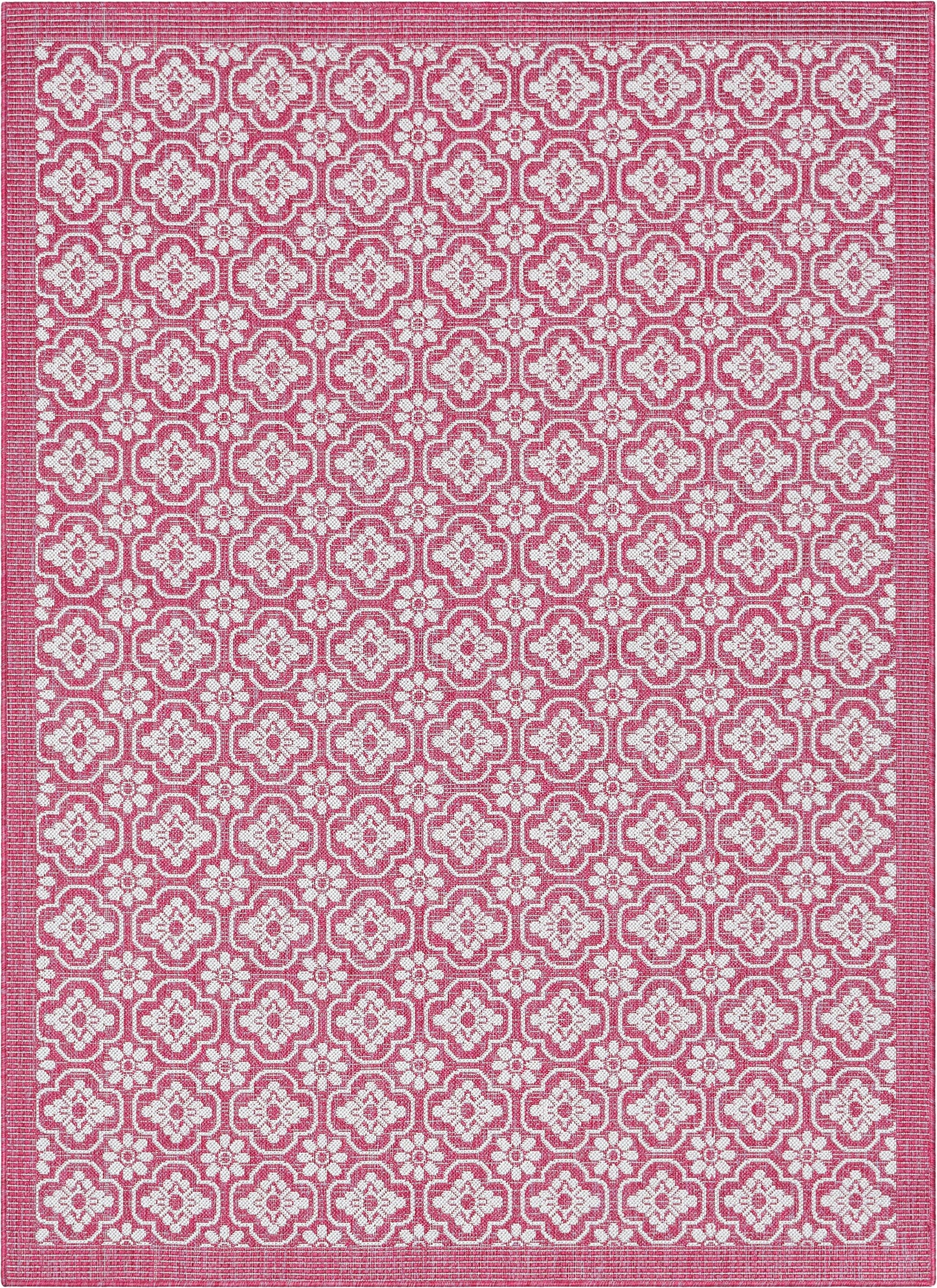 Manola Tribal Indoor/Outdoor Fuschia Flat-Weave Rug MED-239