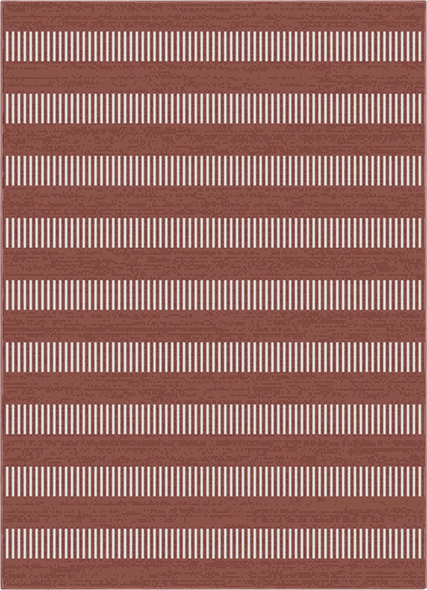 Stria Modern Stripes Indoor/Outdoor Coral Flat-Weave Rug MED-240