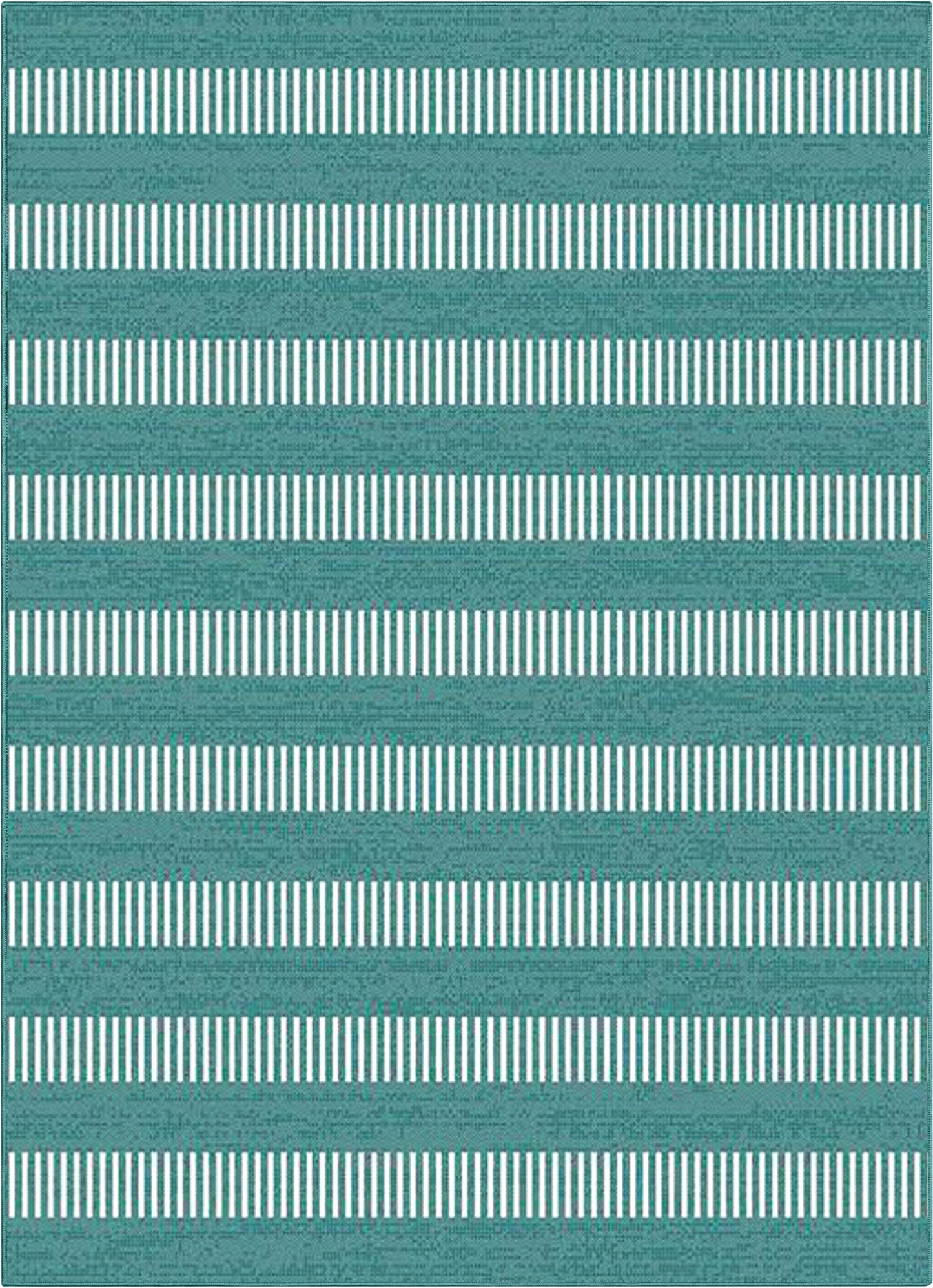 Stria Modern Stripes Indoor/Outdoor Blue Flat-Weave Rug MED-244
