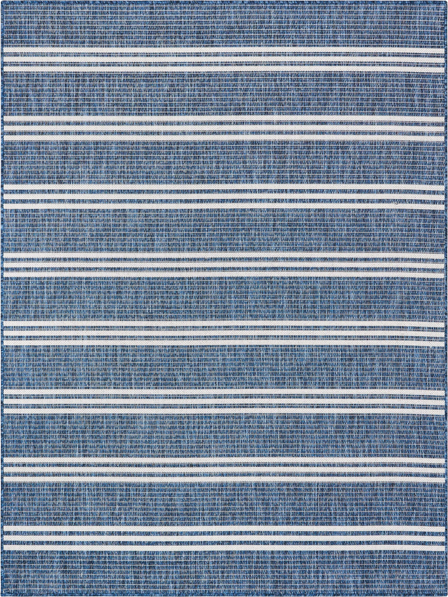 Catalina Modern Stripes Indoor/Outdoor Blue Flat-Weave Rug MED-254