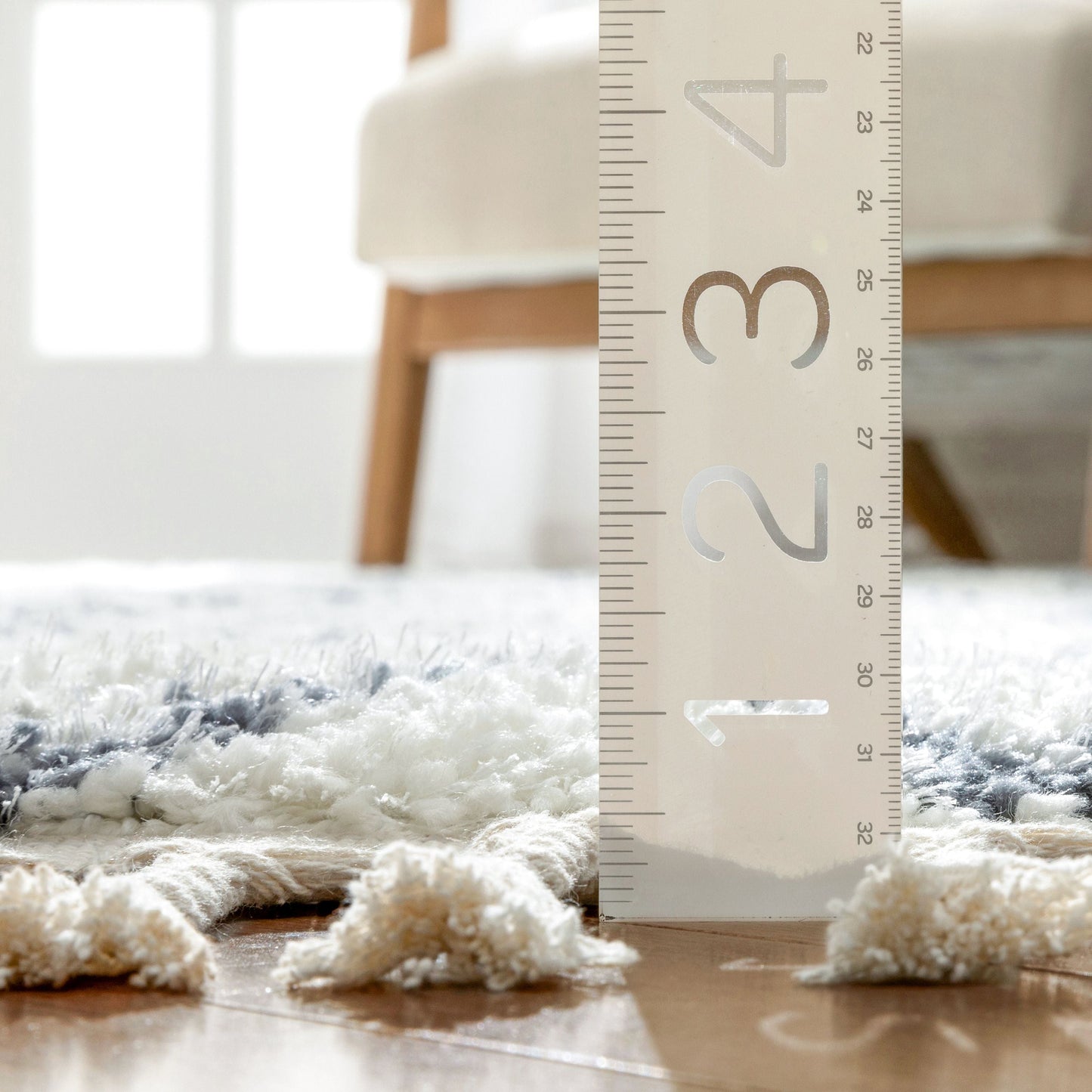 Chantico Moroccan Lattice Grey Shag Rug MEL-17