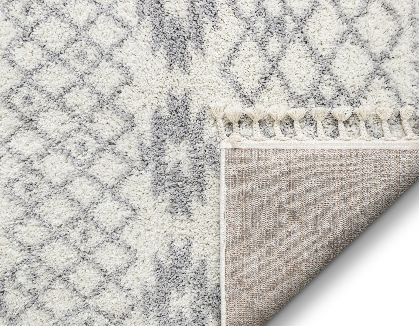 Tozi Moroccan Tribal Beige Shag Rug MEL-32