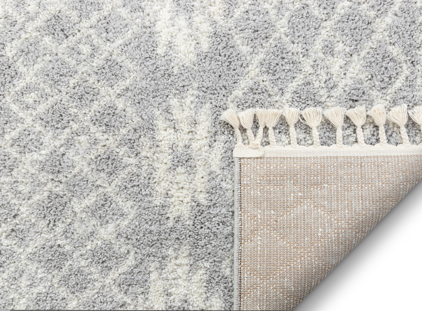 Tozi Moroccan Tribal Grey Shag Rug MEL-37