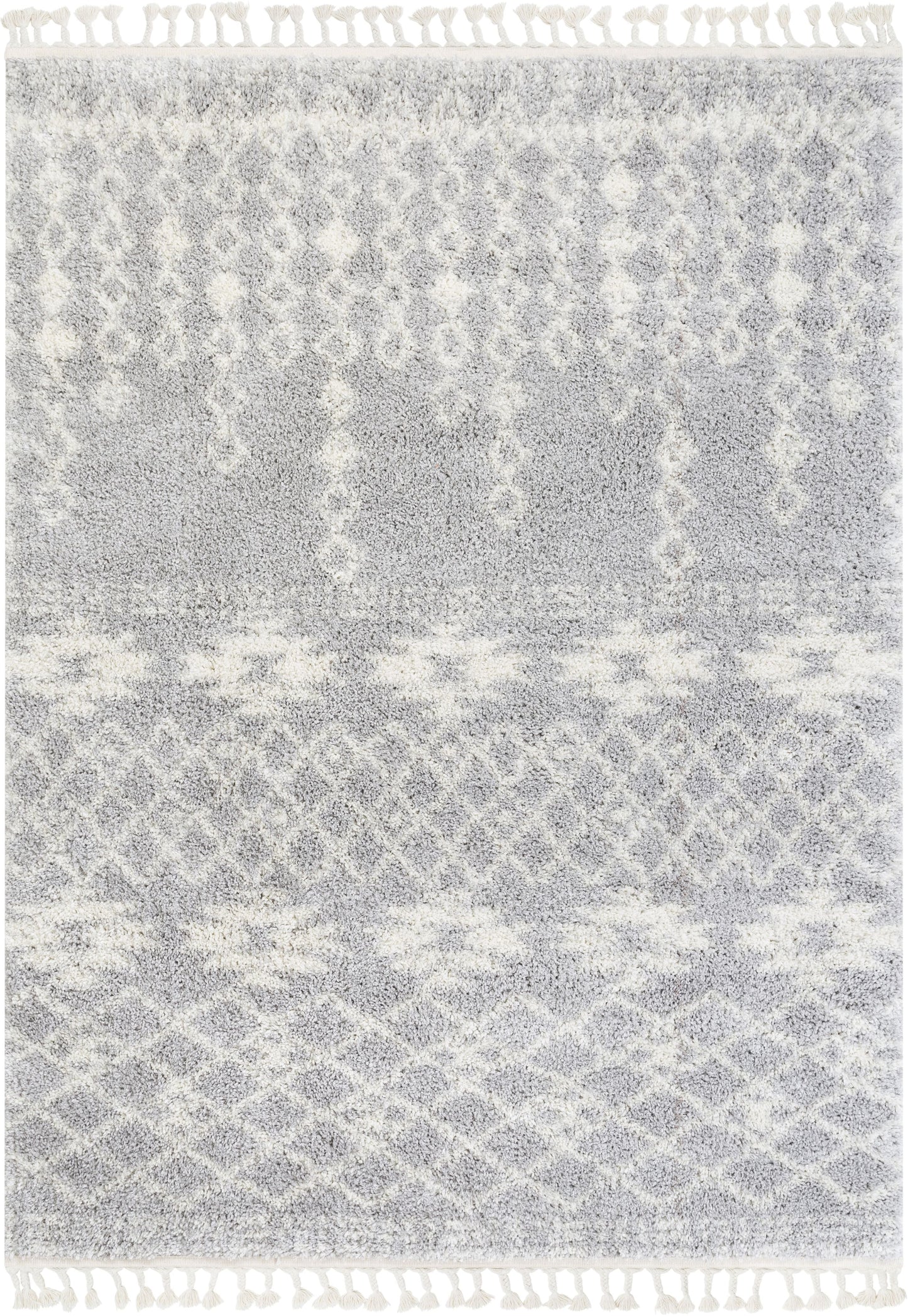 Tozi Moroccan Tribal Grey Shag Rug MEL-37