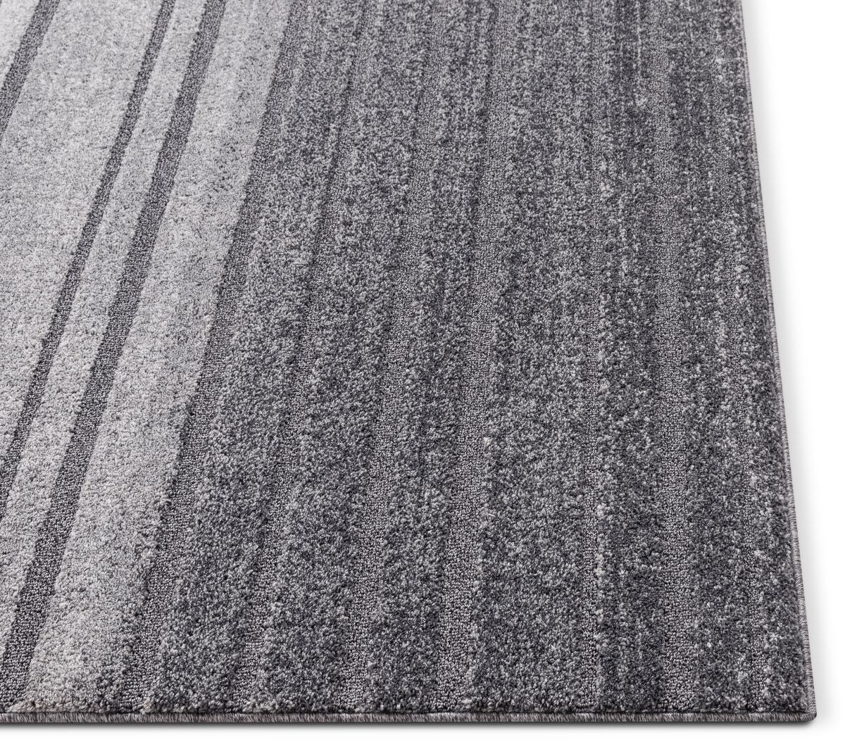 Bauer Grey Modern Solid And Striped Rug MG-07