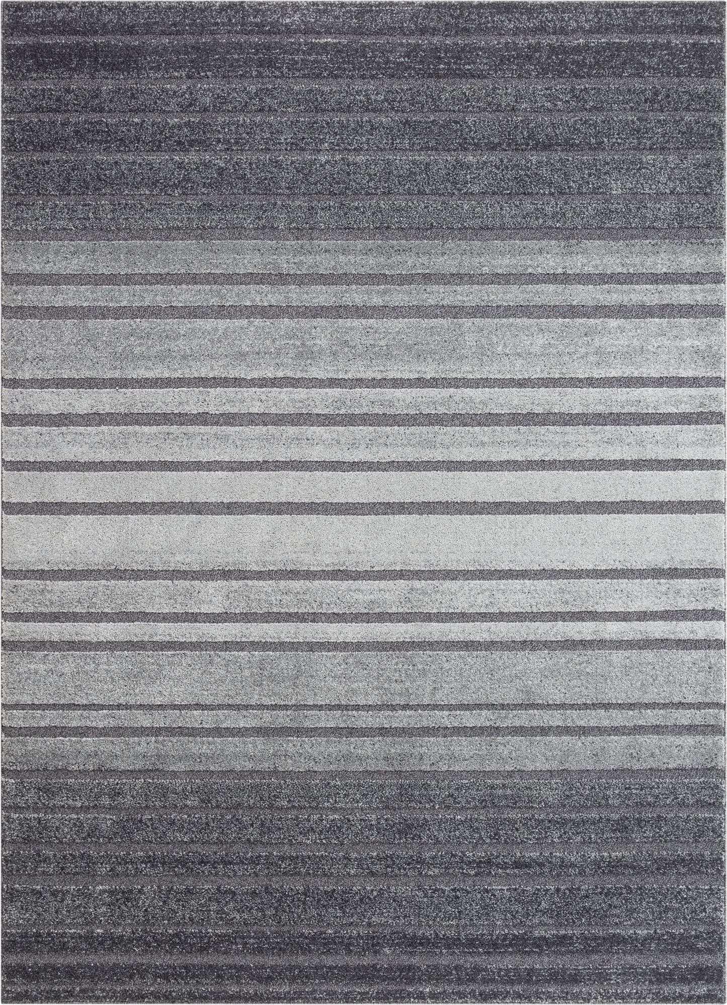 Bauer Grey Modern Solid And Striped Rug MG-07