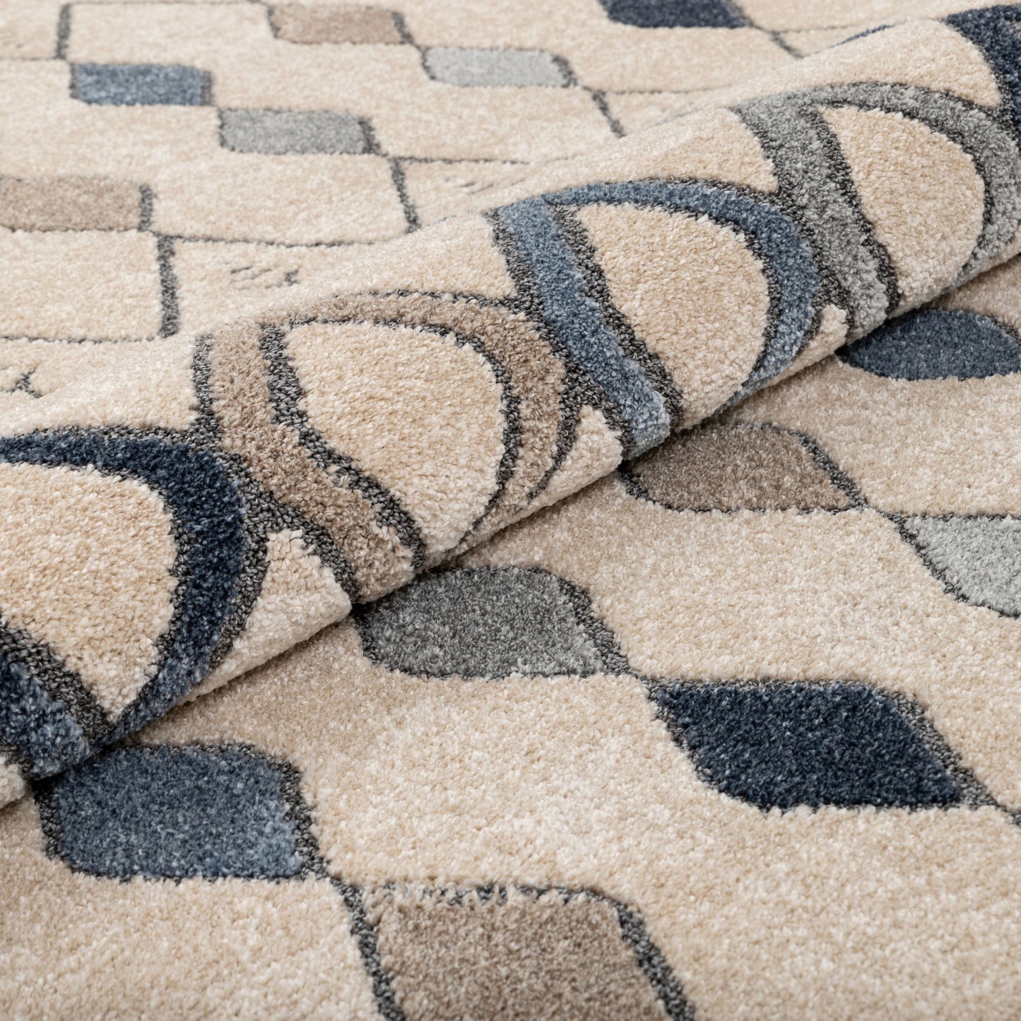 Baikal Bohemian Vintage Tribal Diamond Blue Rug MG-106