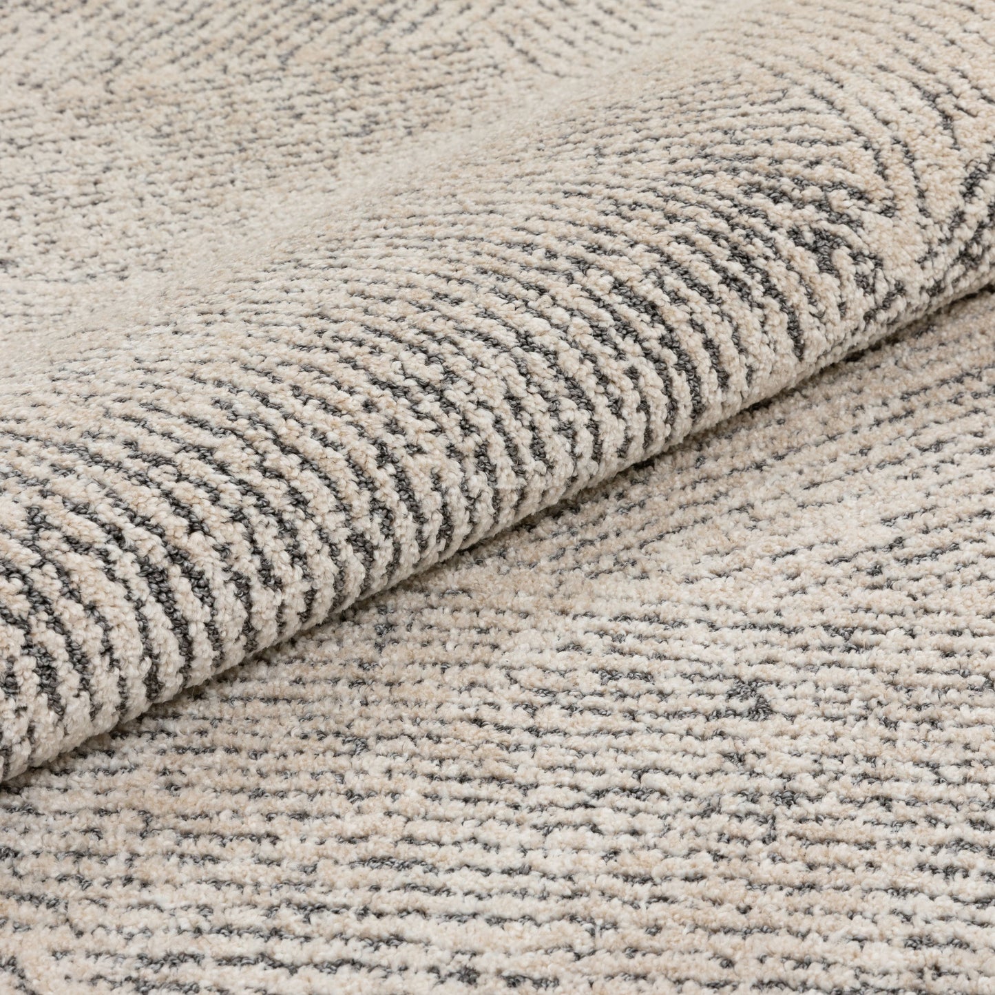 Enzo Tribal Geometric Lines Beige Distressed High-Low Rug MG-112