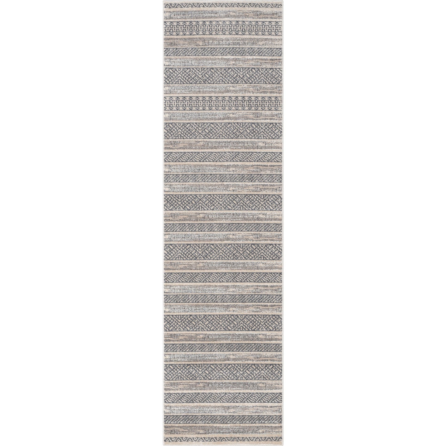 Fresco Tribal Geometric Beige Distressed High-Low Rug MG-202