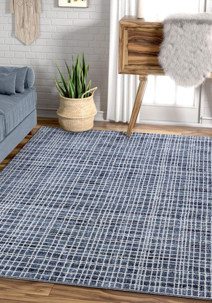 Aoife Blue Modern Geometric Rug MG-54