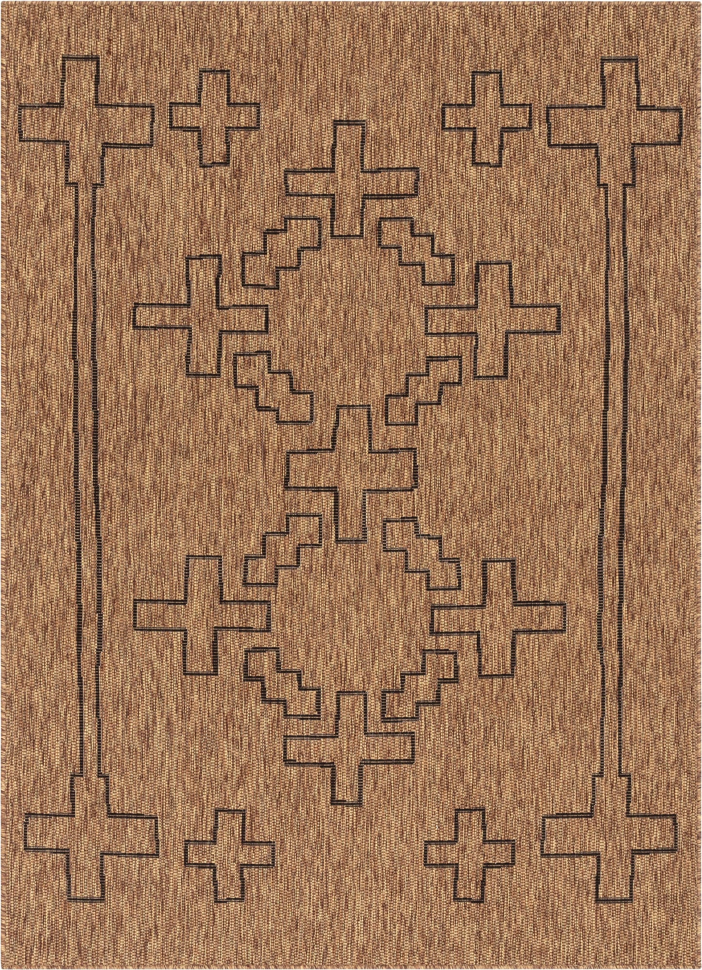 Calisa Tribal Medallion Pattern Natural Indoor Outdoor Jute Rug MIL-12