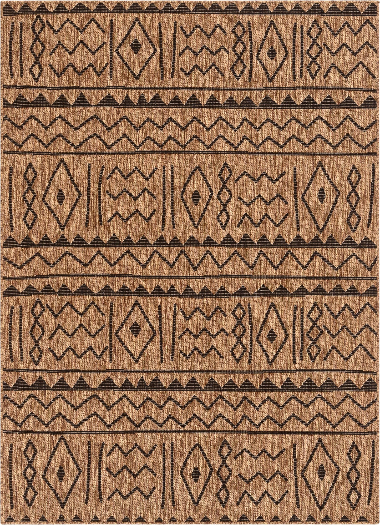 Faye Tribal Diamond Pattern Natural Indoor Outdoor Jute Rug MIL-32