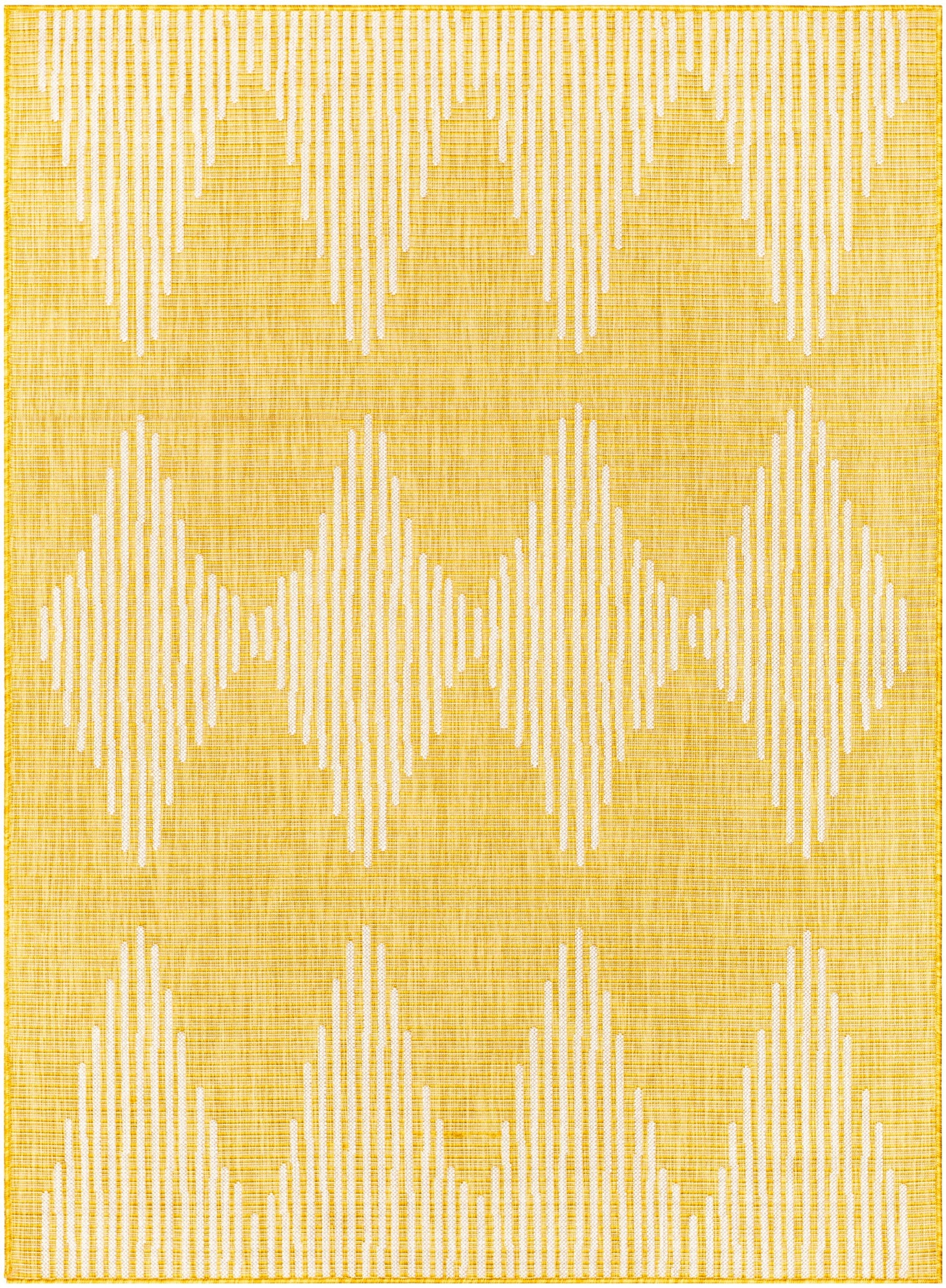 Kai Modern Chevron Pattern Yellow Flat-Weave Indoor/Outdoor Rug MIL-61
