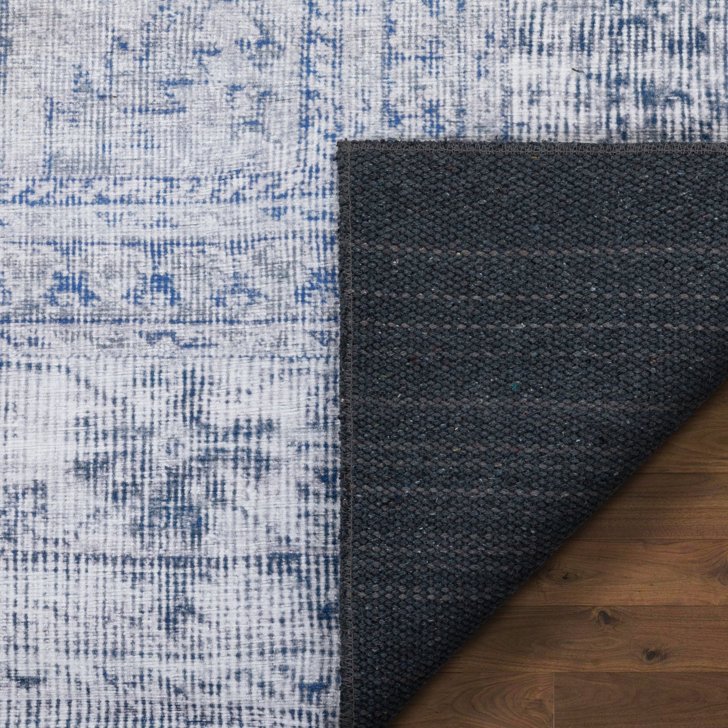Gila Machine Washable Vintage Bohemian Medallion Oriental Grey Flat-Weave Distressed Rug NIL-17