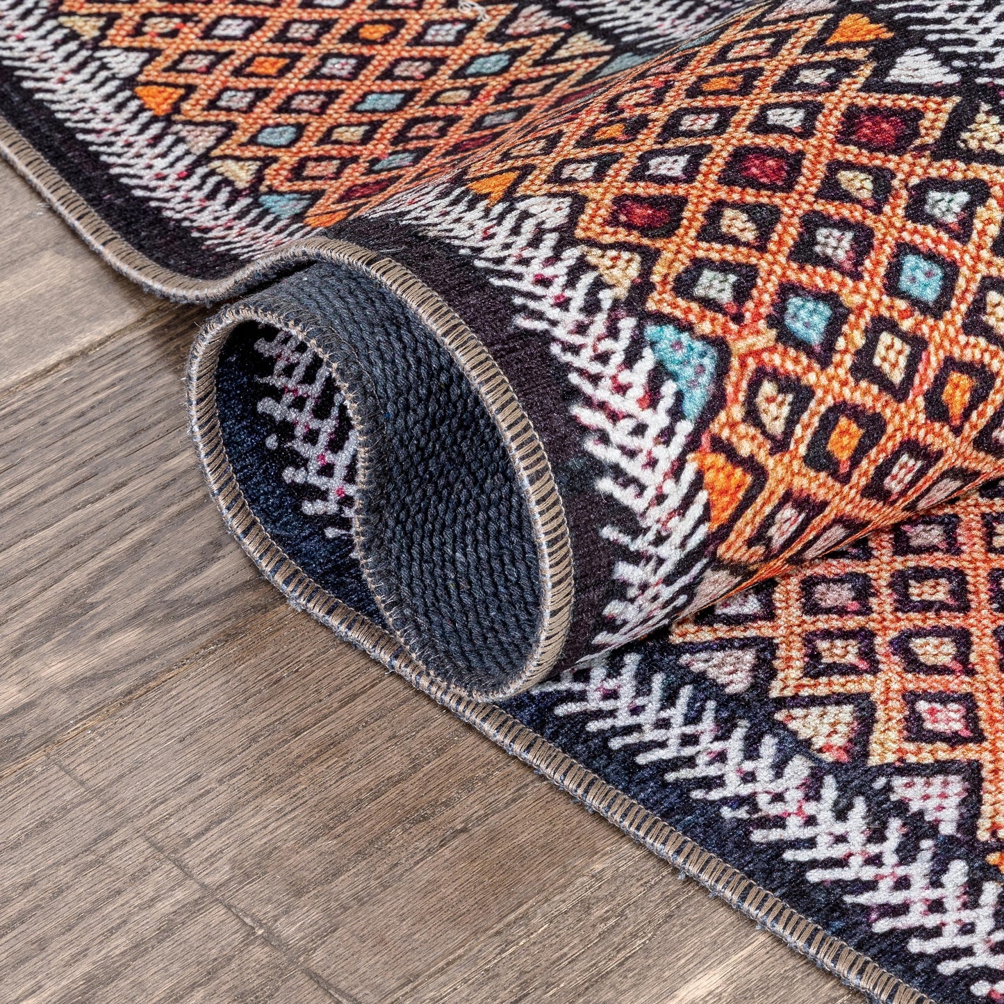 Murcia Machine Washable Tribal Ethnic Vintage Red Flat-Weave Rug NIL-20