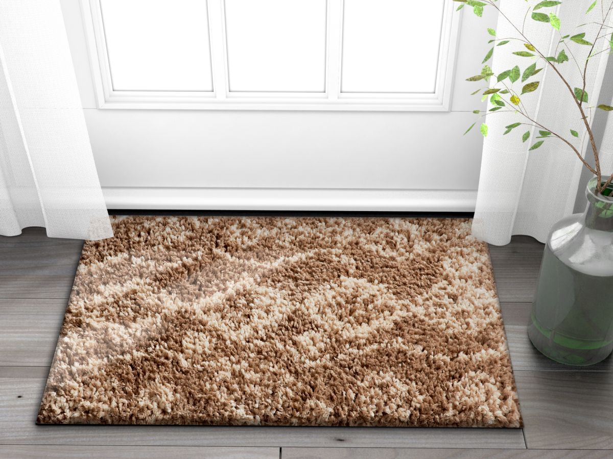 Gracious Beige Modern Moroccan Shag Rug NO-42