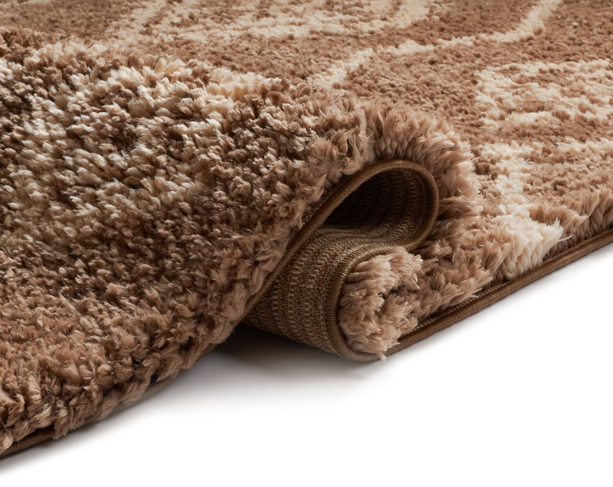 Gracious Beige Modern Moroccan Shag Rug NO-42