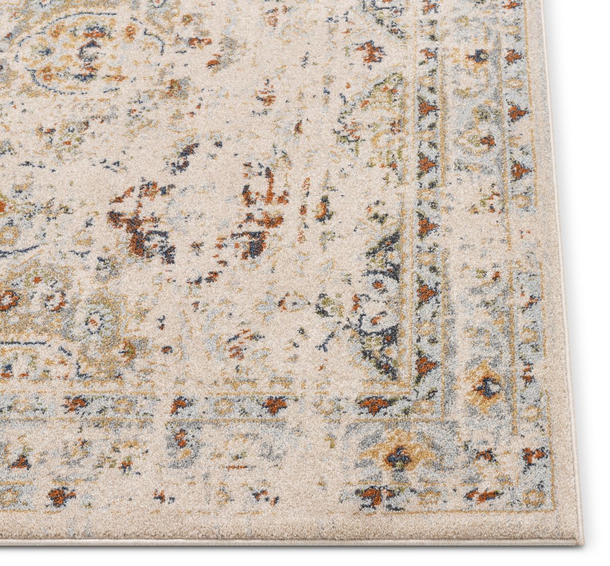 Kian Cream Vintage Panel Distressed Rug OM-122