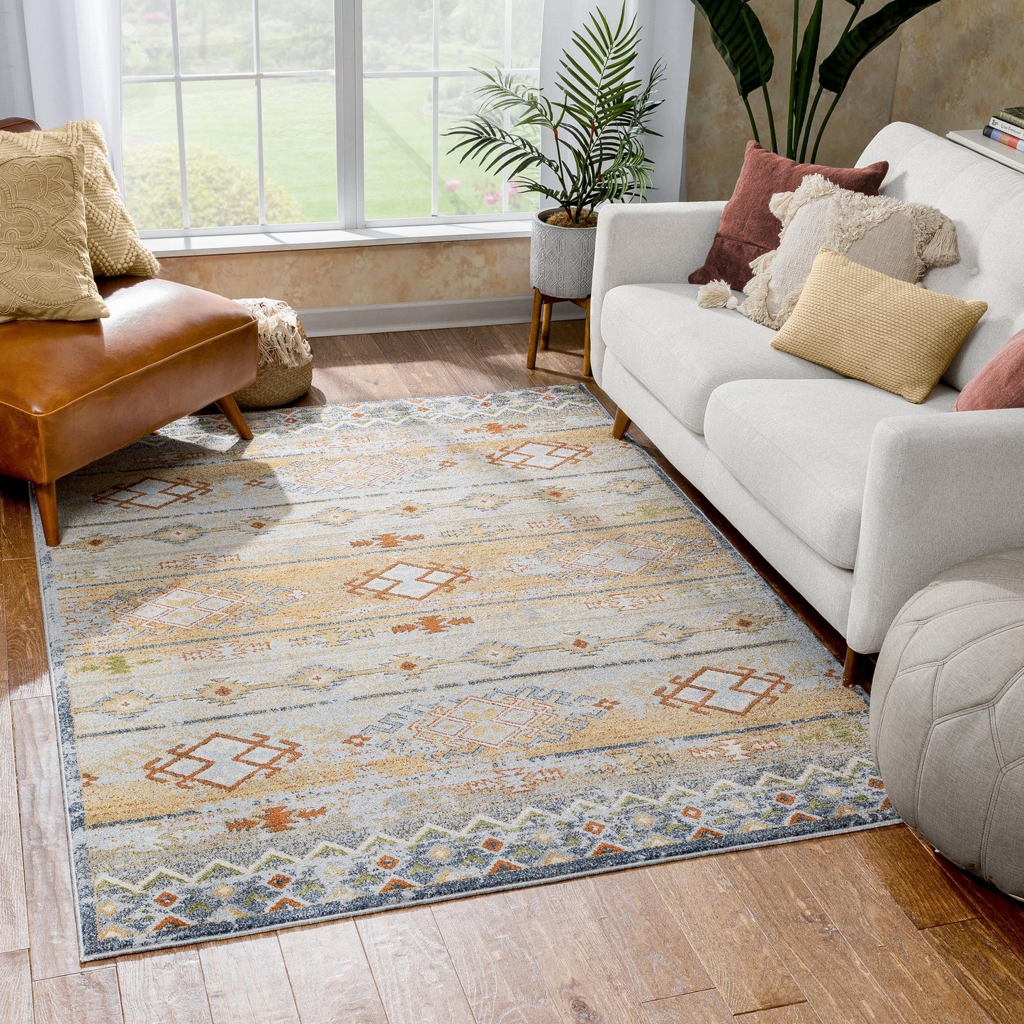 Alu Cream Vintage Modern Tribal Rug OM-172