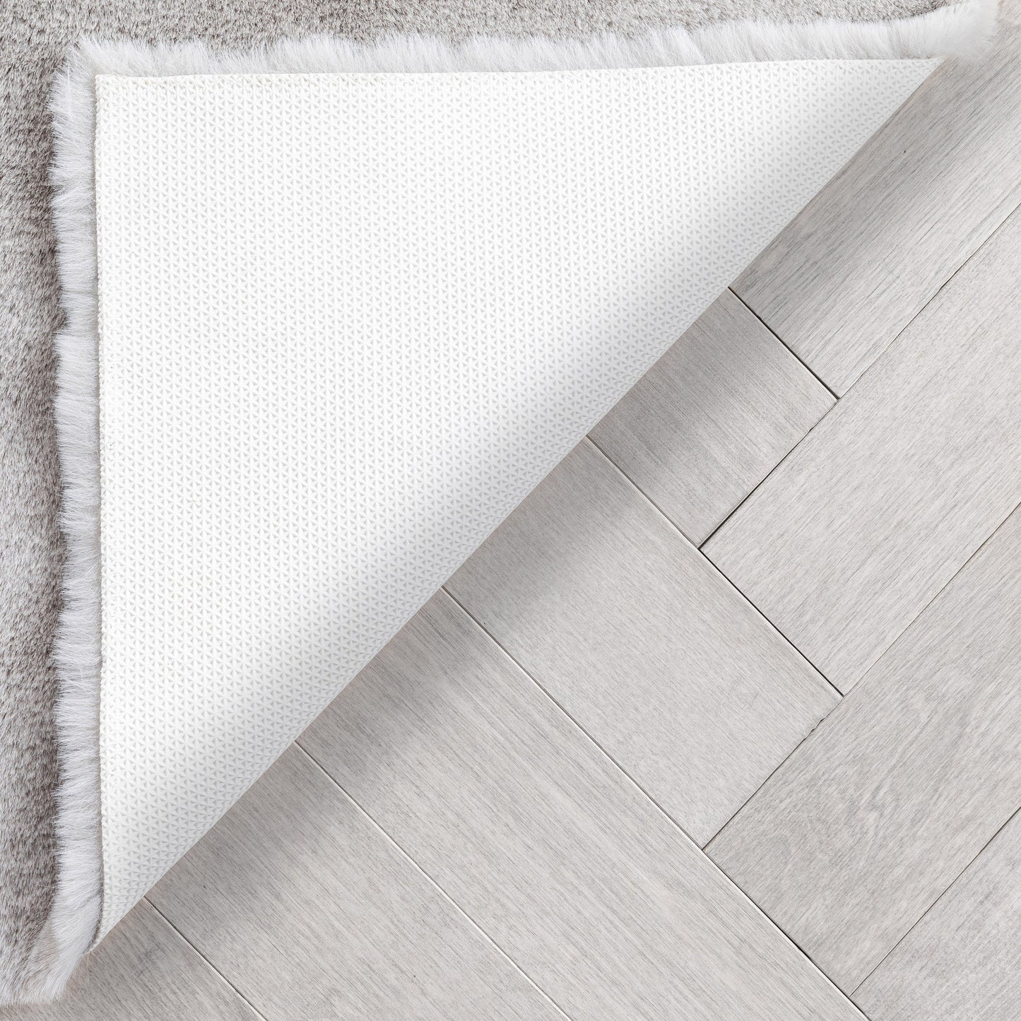 Crest Modern Glam Faux Fur Plush White Shag Rug OPA-12