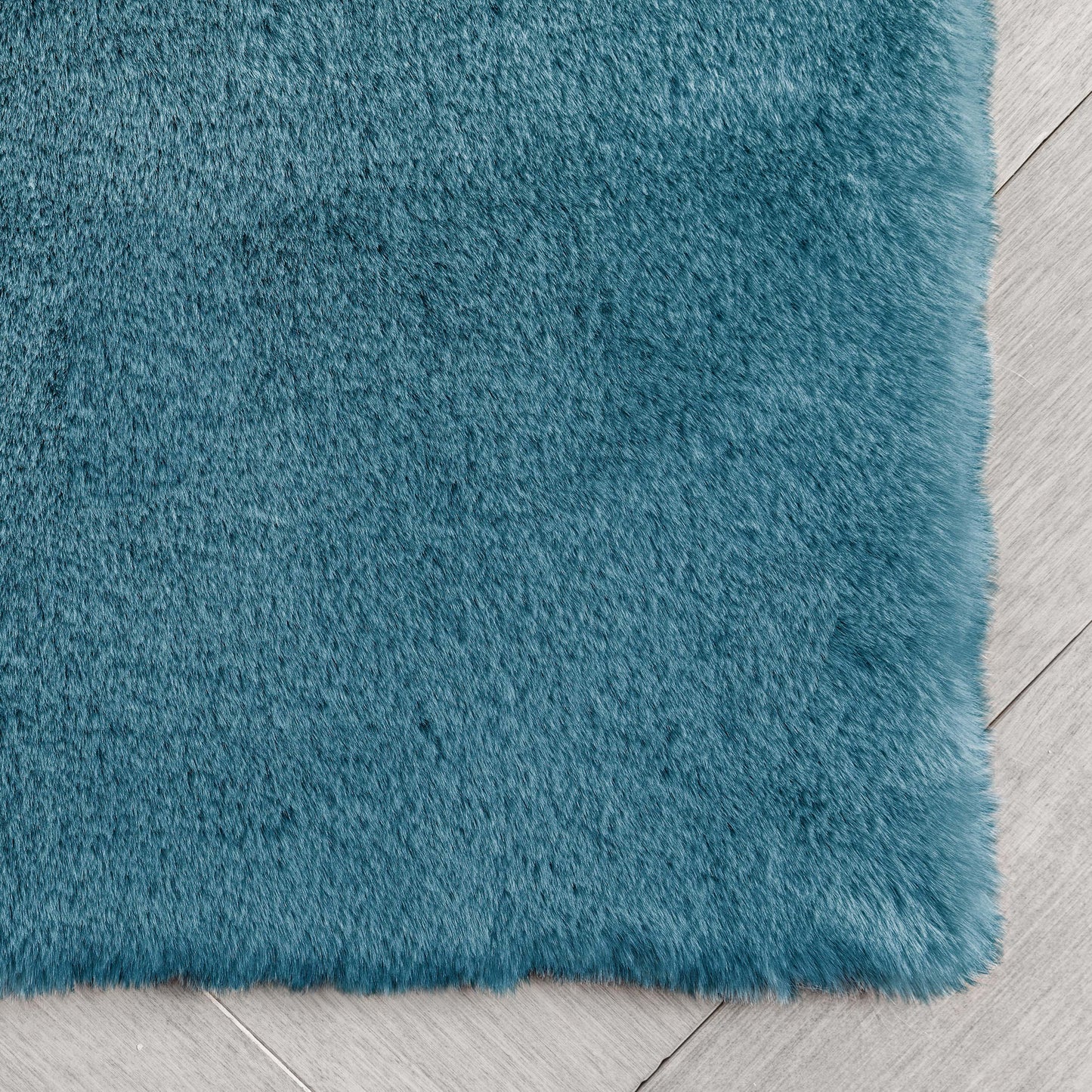 Crest Modern Glam Faux Fur Plush Light Blue Shag Rug OPA-16