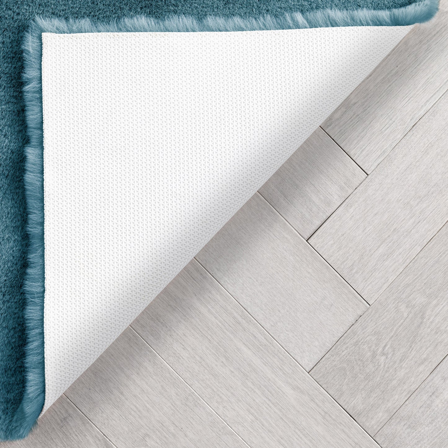 Crest Modern Glam Faux Fur Plush Light Blue Shag Rug OPA-16