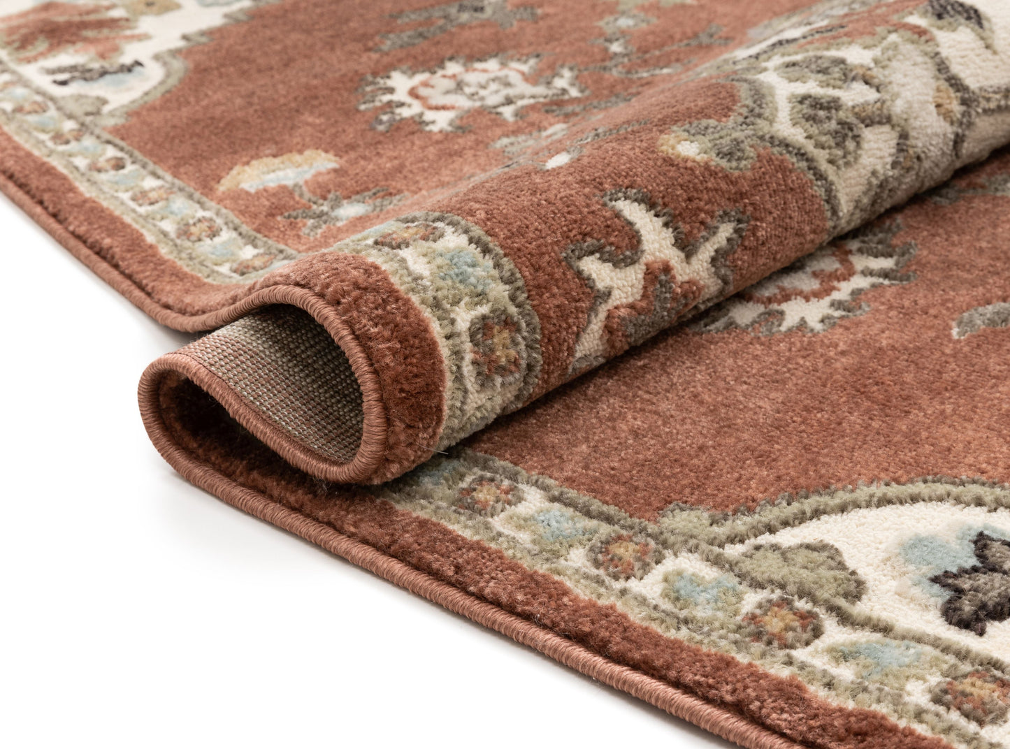 Iris Traditional Oriental Floral Brick High-Low Rug OR-10