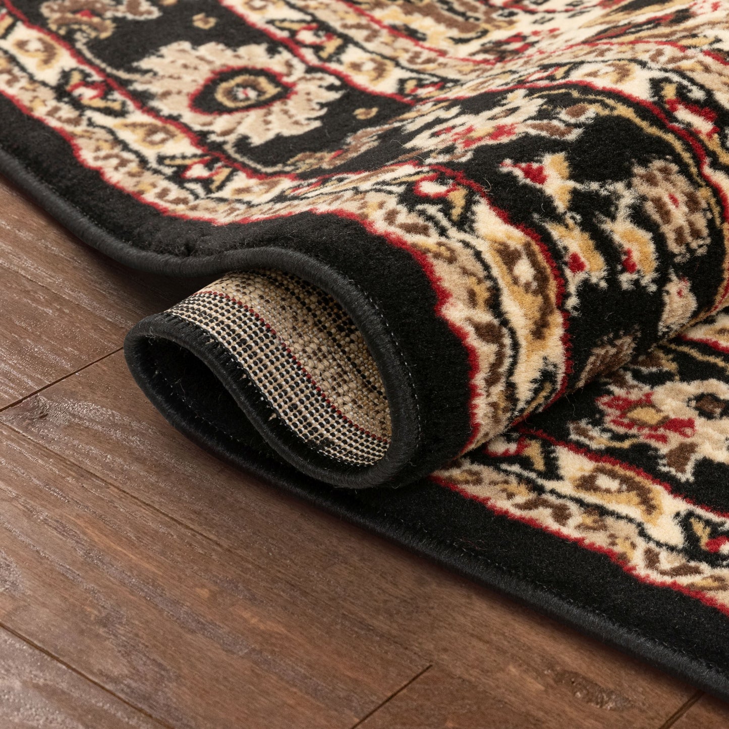 Nima Traditional Medallion Persian Black Rug PA-103