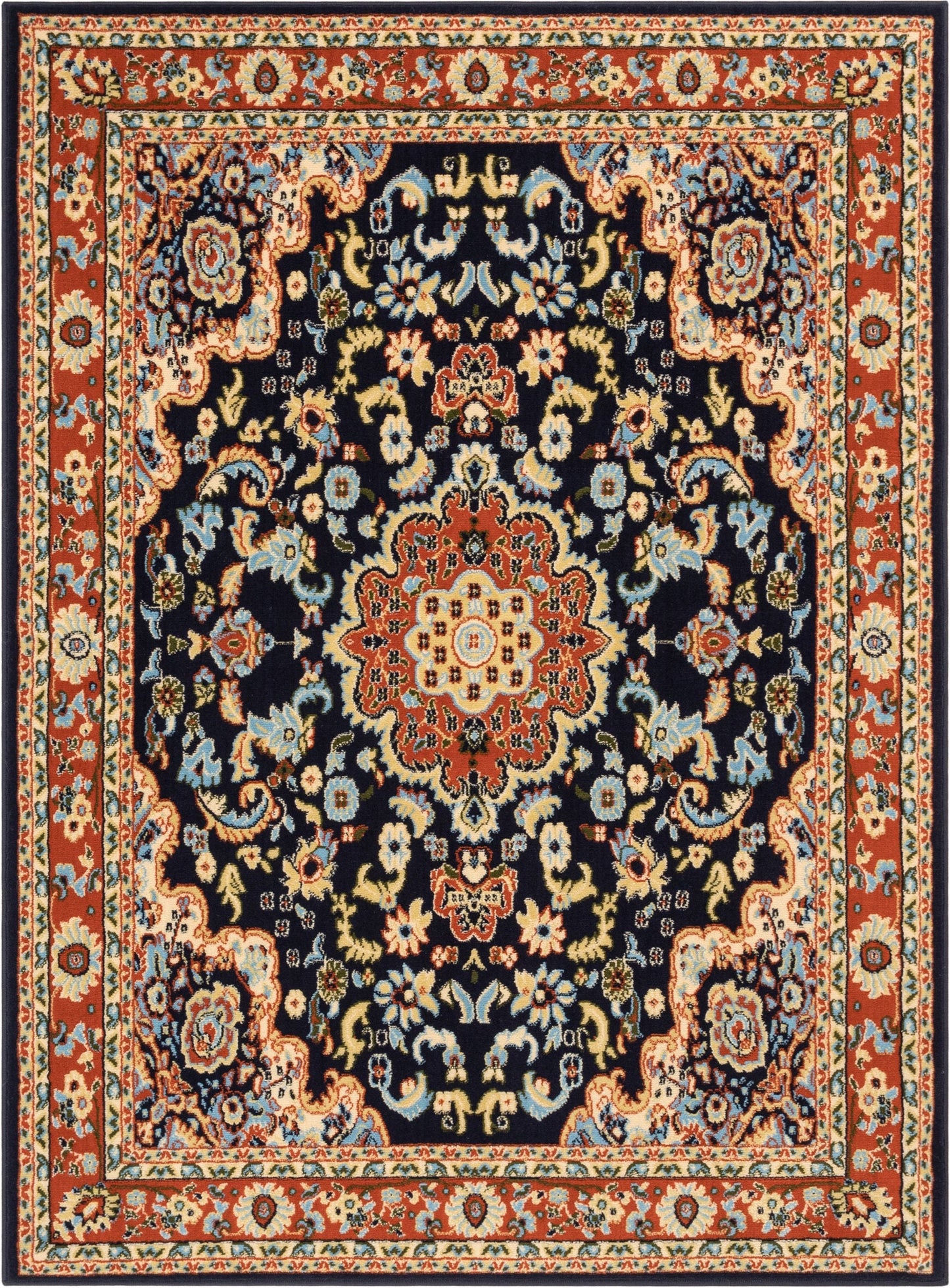Nima Traditional Medallion Persian Navy Rug PA-104