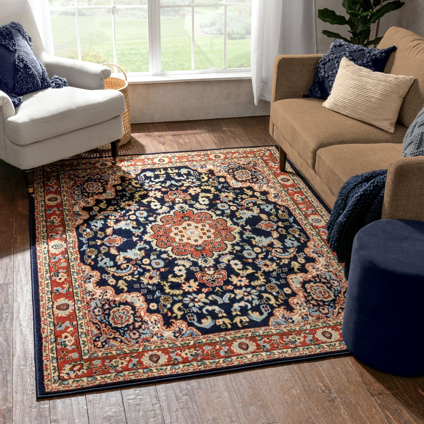 Nima Traditional Medallion Persian Navy Rug PA-104
