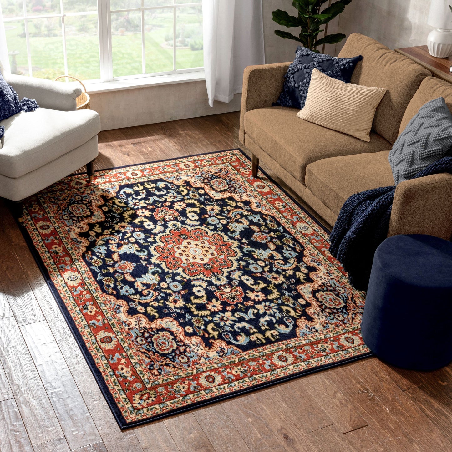Nima Traditional Medallion Persian Navy Rug PA-104