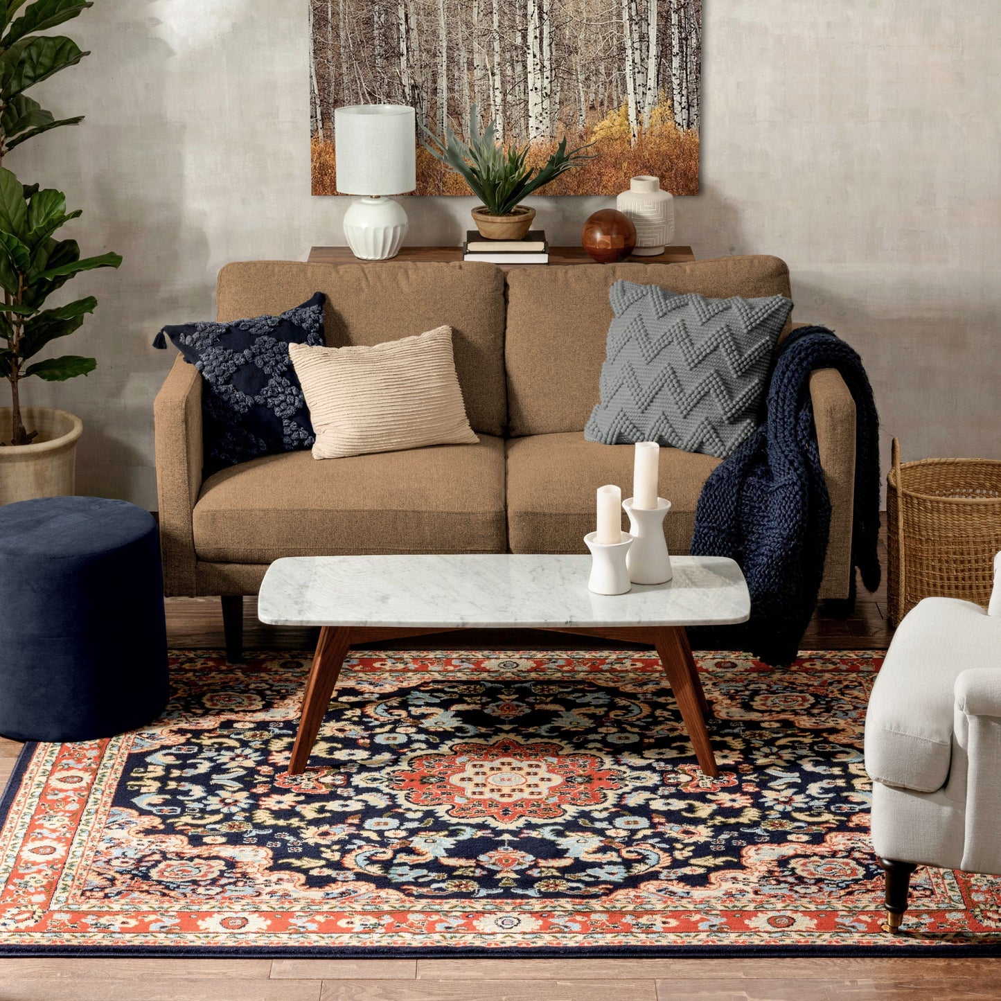 Nima Traditional Medallion Persian Navy Rug PA-104