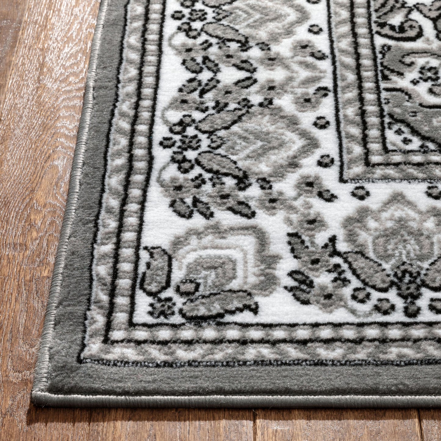 Malika Traditional Medallion Persian Floral Grey Rug PA-117